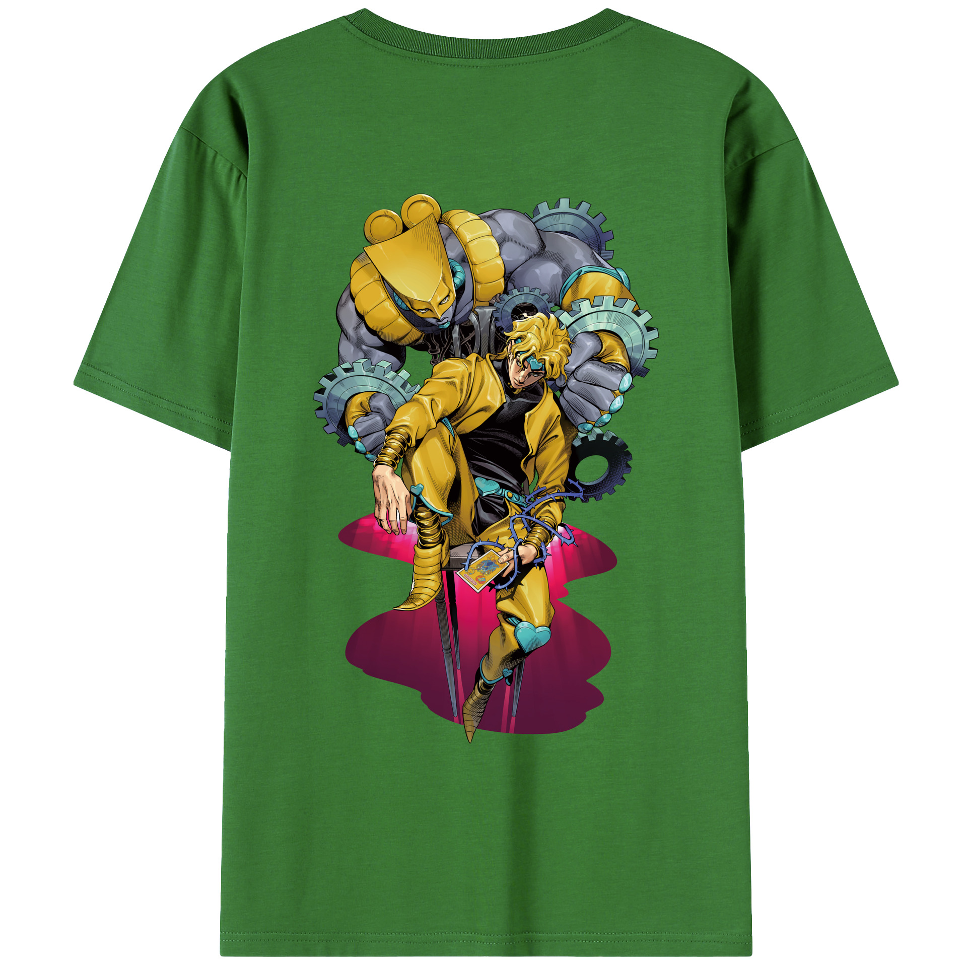 （画像用） ジョジョの奇妙な冒険 ディオ?ブランドー JoJo's Bizarre Adventure Dio Brando レディース半袖Tシャツ(バックプリント)